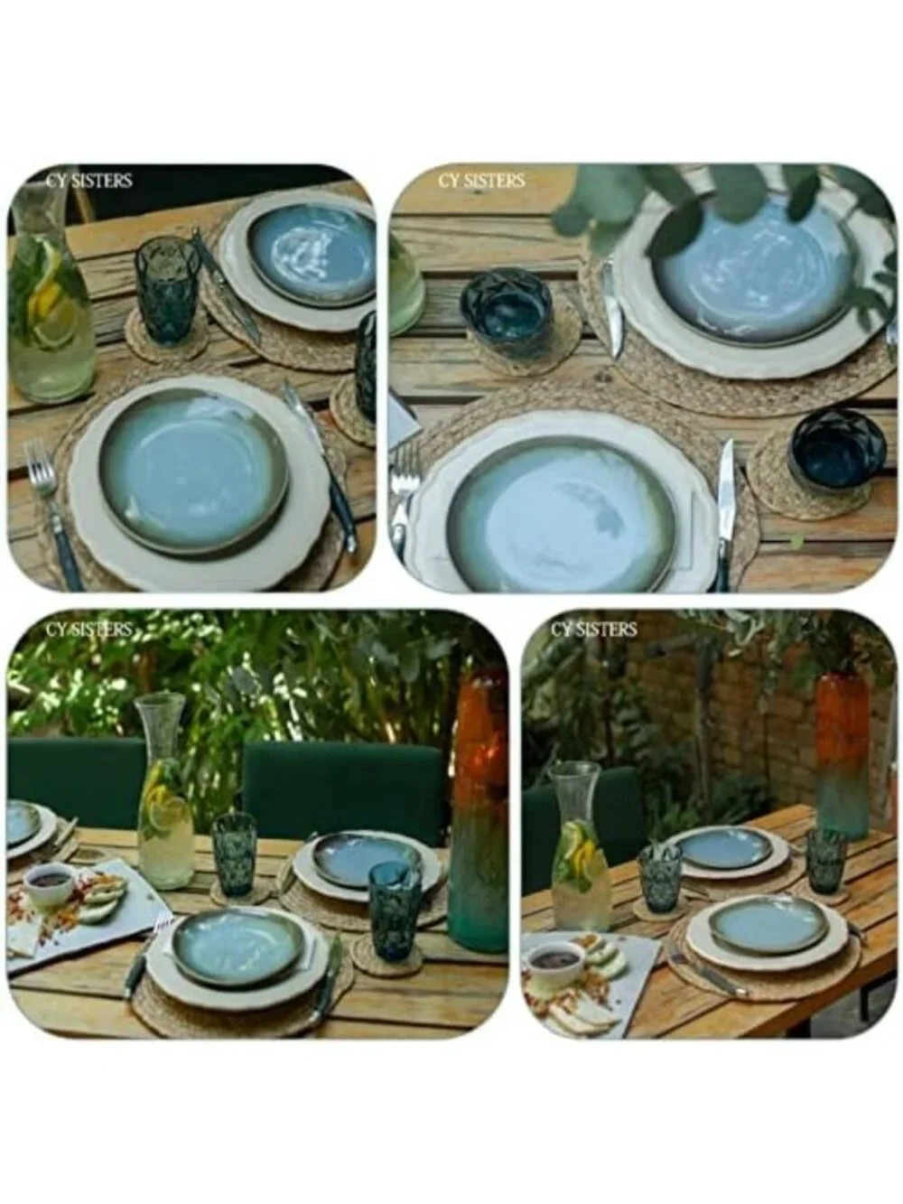 Set of 6 Round Woven Placemats, 13.5